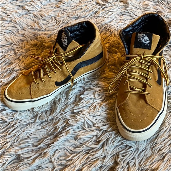mustard high top vans